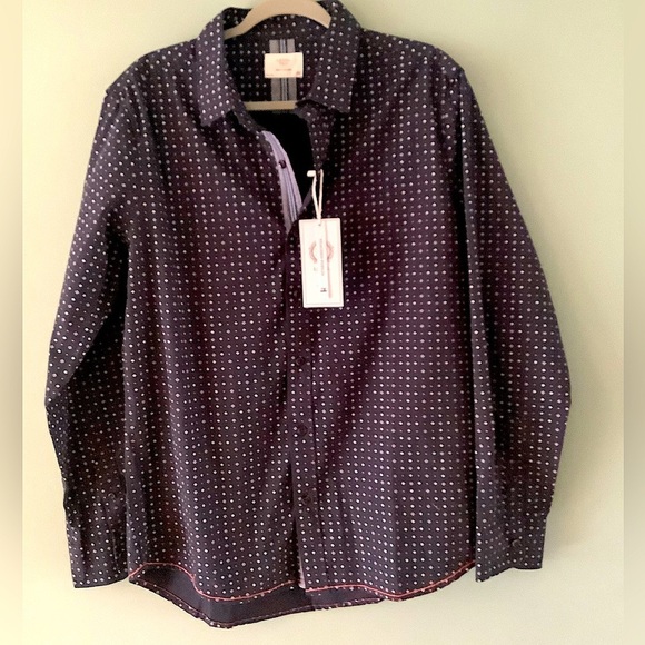 LEVEL 10 Men’s Couture L/S Navy Woven Shirt M New - Picture 1 of 4